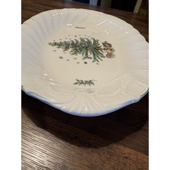 NIKKO Happy Holidays Swirl Christmas Tree Oval Platter - 14.25" x 9.5" - Picture 7 of 8